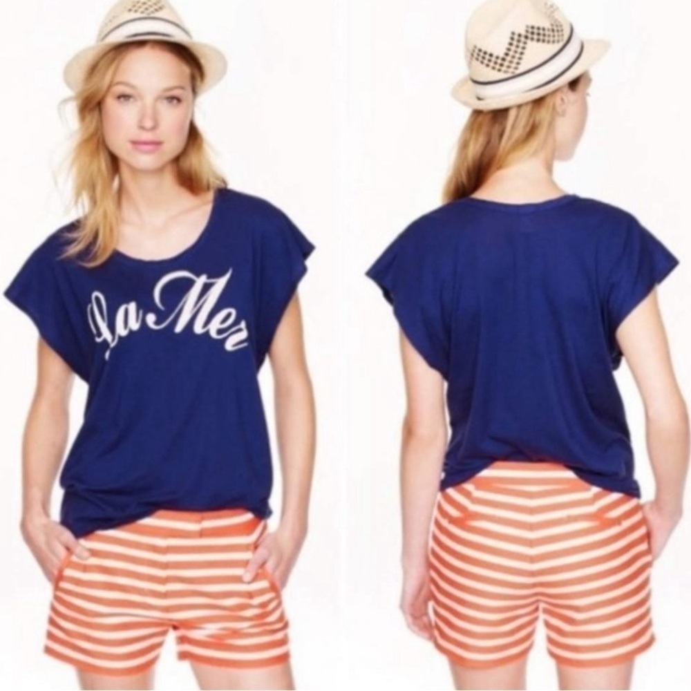 J. Crew Orange & White Striped Shorts Size 00